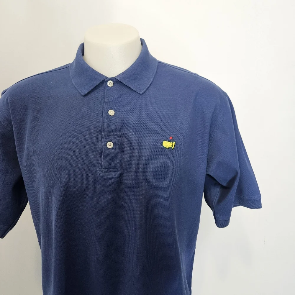Masters Augusta National Golf Shop Polo Shirt L 60s 2-Ply Mercerized Size L Blue
